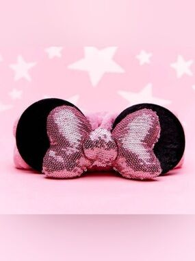 Disney Pink Sequin Minnie Ear Headband 3 D headband